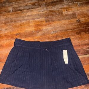 No Boundaries Navy Pinstripe Mini Skirt
